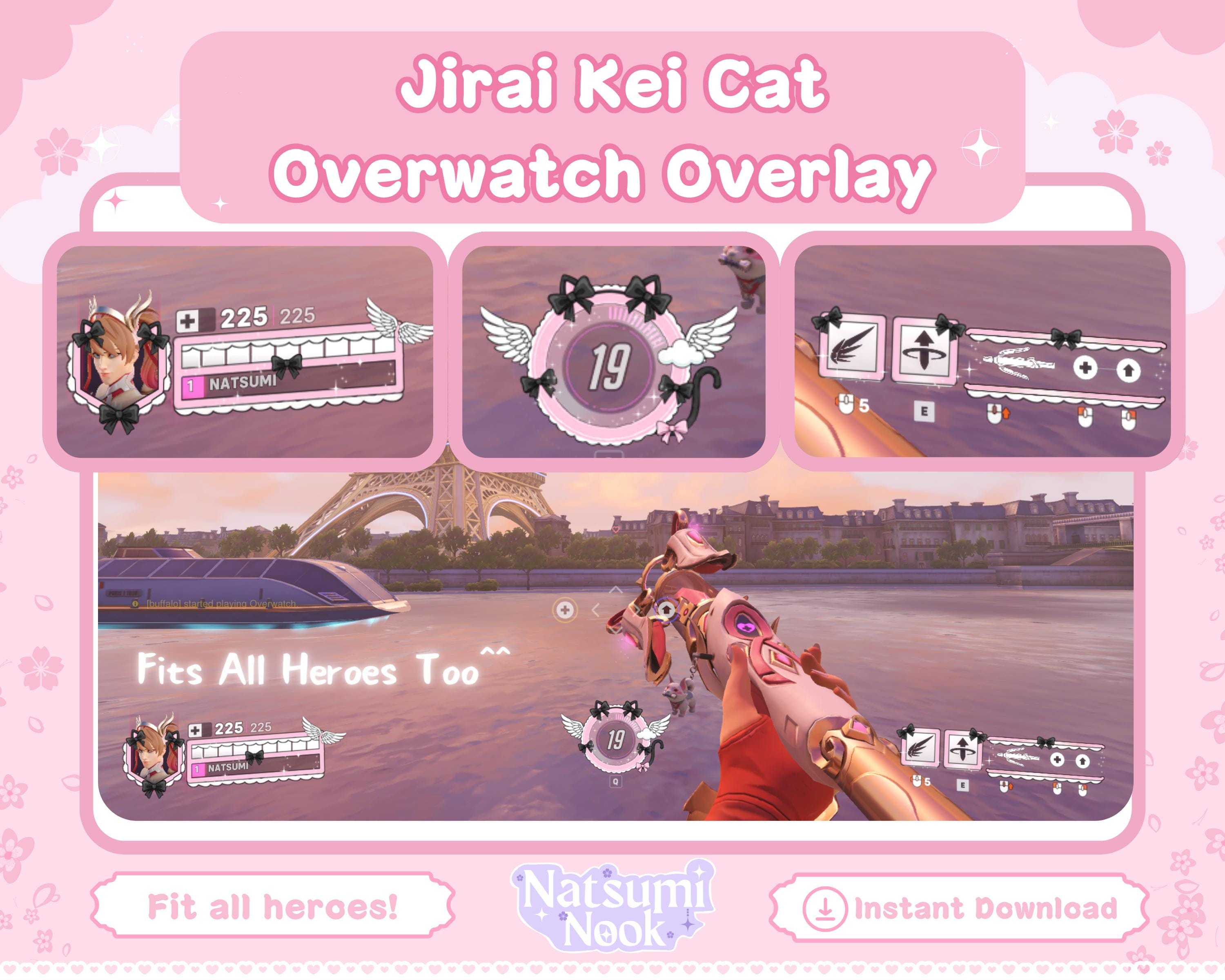 Jirai Kei Kitty Overwatch Stream Overlay: Pink Mercy Wings