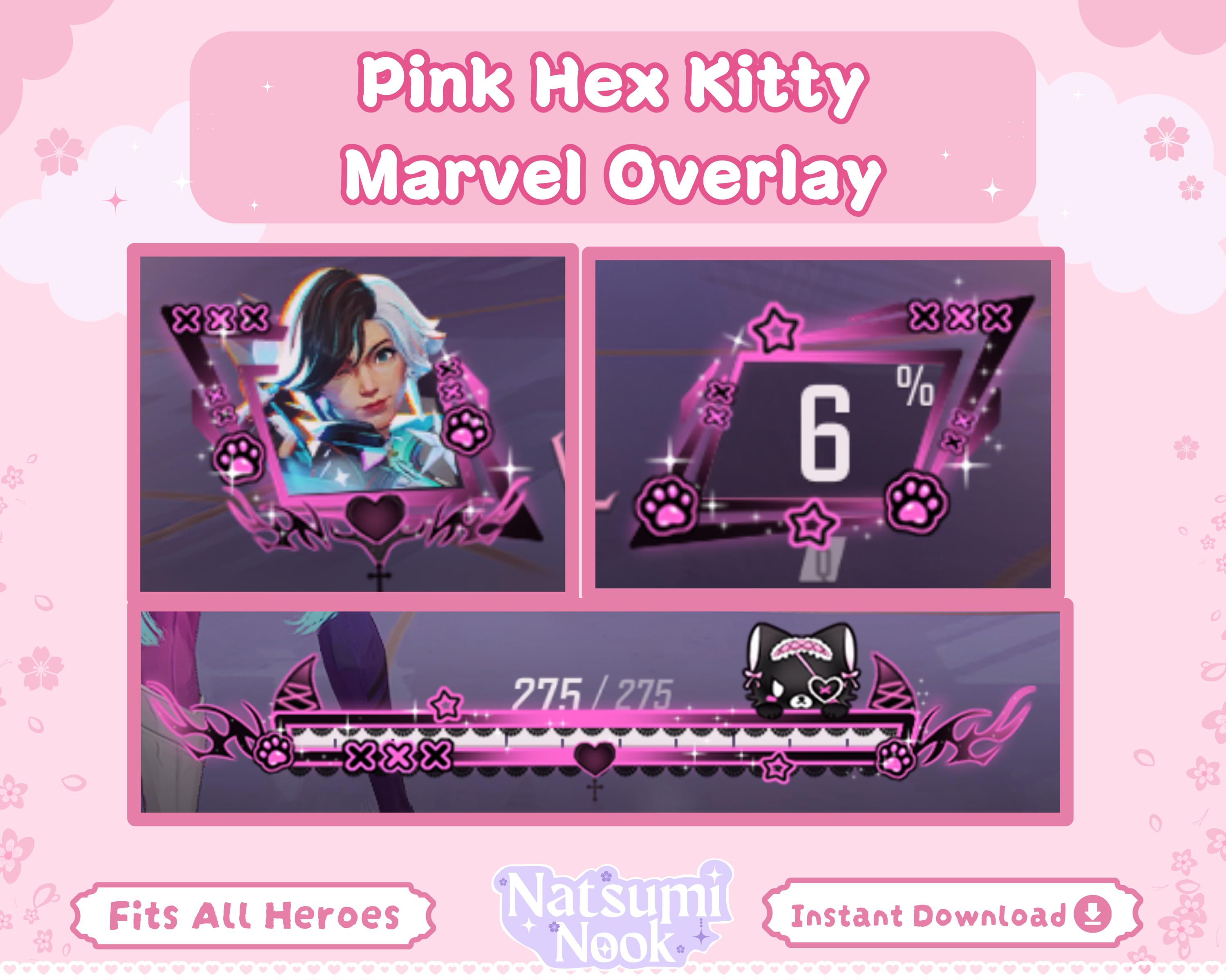 Marvel Rivals Hud Layout Pink Hex Kitty Marvel Rivals Stream Overlay | Customizable HUD (digital ...