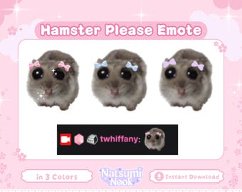 Hamster Please Emote | Sad Meme Bit Badges, Stream Emote (Instant Download)