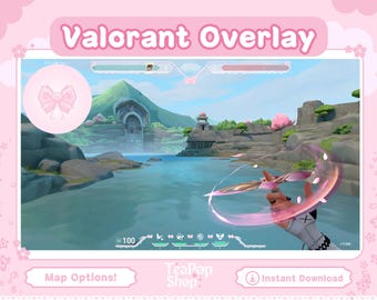 Pink Cute Core Valorant Stream Overlay | Customizable HUD (Digital Download)