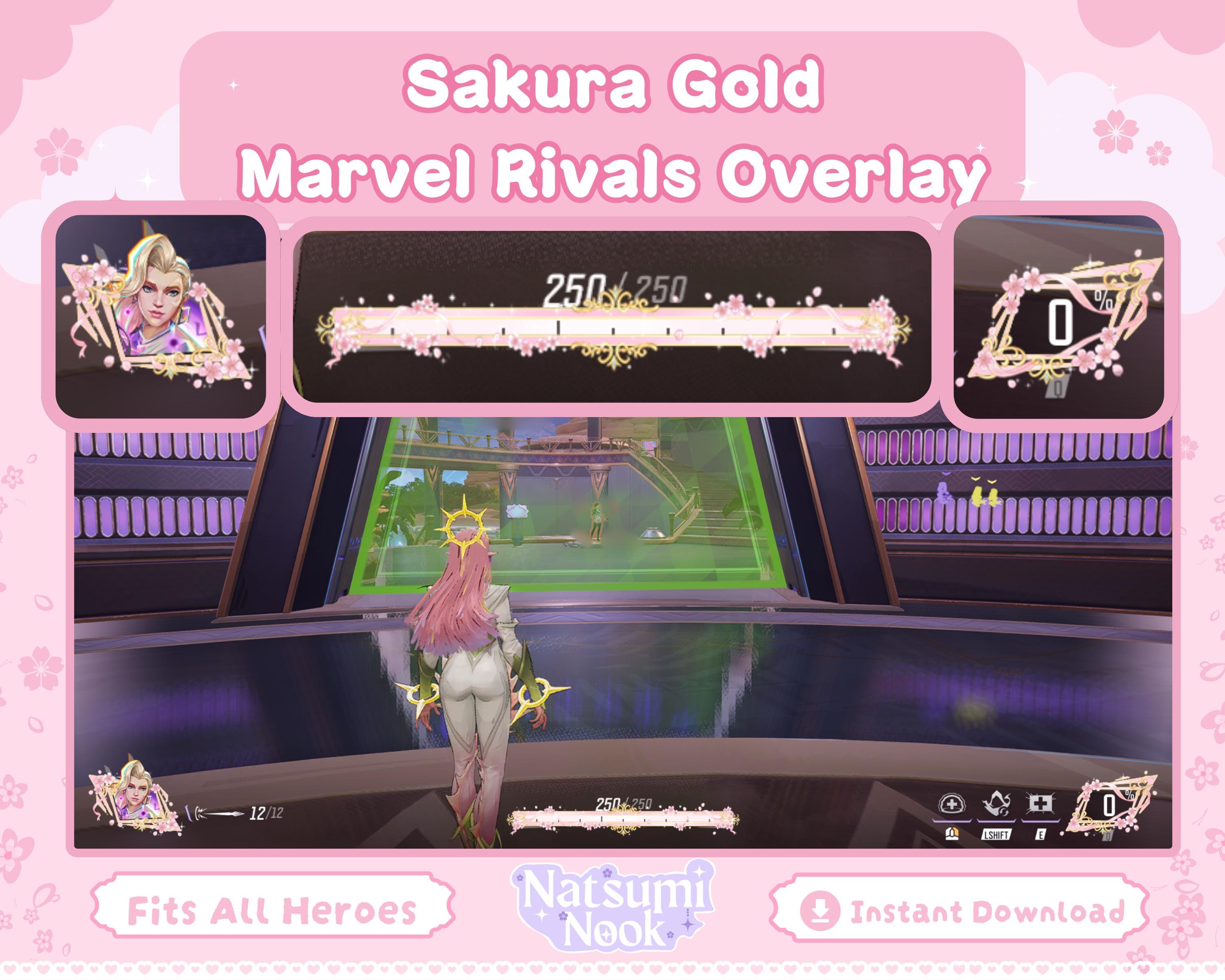 Marvel Rivals Hud Layout Sakura Gold Marvel Rivals Stream Overlay | Customizable HUD (digital ...