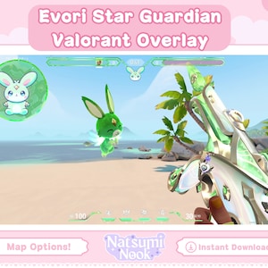 Paquete de superposición de guardián estelar mágico para Valorant / HUD personalizable para juego Valorant / Superposición de transmisión linda para Twitch OBS YouTube / Emotes de Valorant