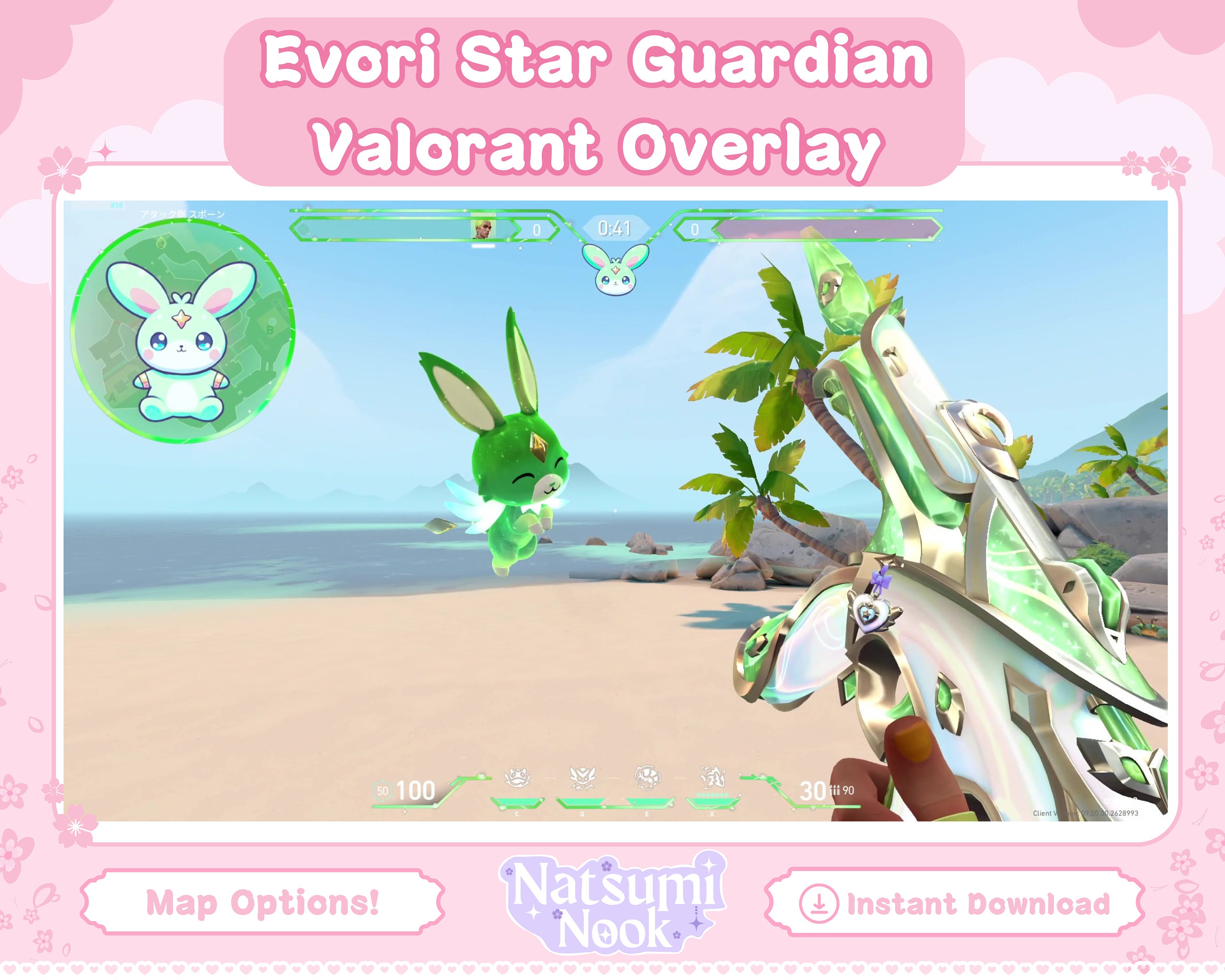 Magical Star Guardian Valorant Overlay PACK | HUD Customizable Valorant Game | Cute Stream Overlay Twitch OBS YouTube | Valorant Emotes