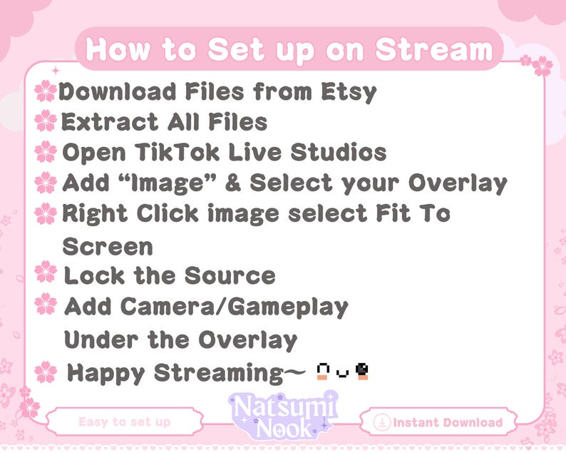 Korila Bear Dreams TikTok Stream Overlay: Pink Kawaii Animated Package (Digital Download) image 5