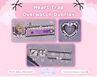 Heart Trap Jirai Kei Overwatch Stream Overlay: Pink Mercy Wings (Digital Download)