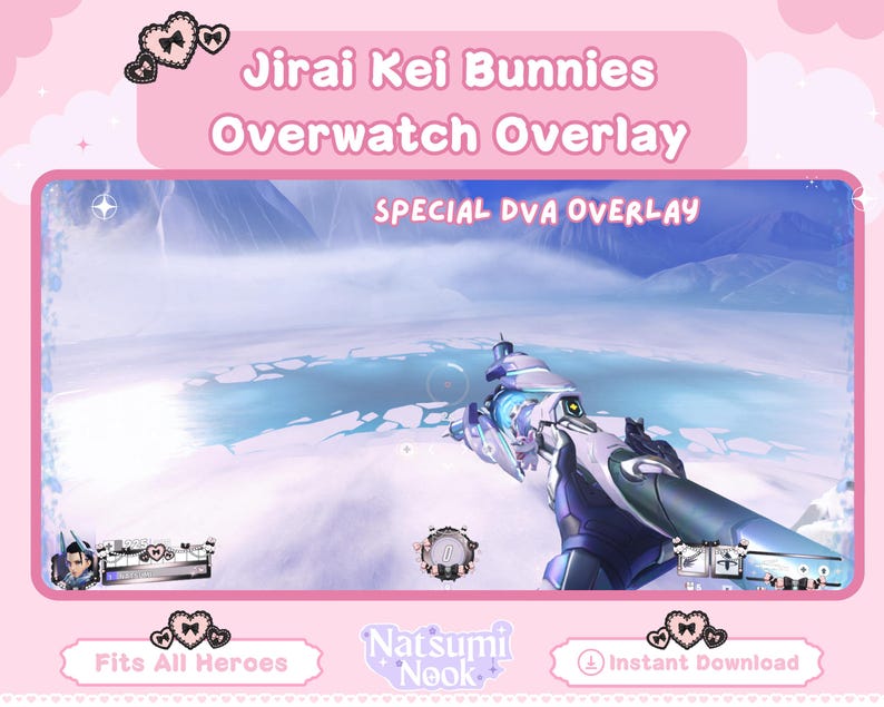 Jirai Kei Bunnies Overwatch Stream Overlay: Pink Mercy Wings HUD ...