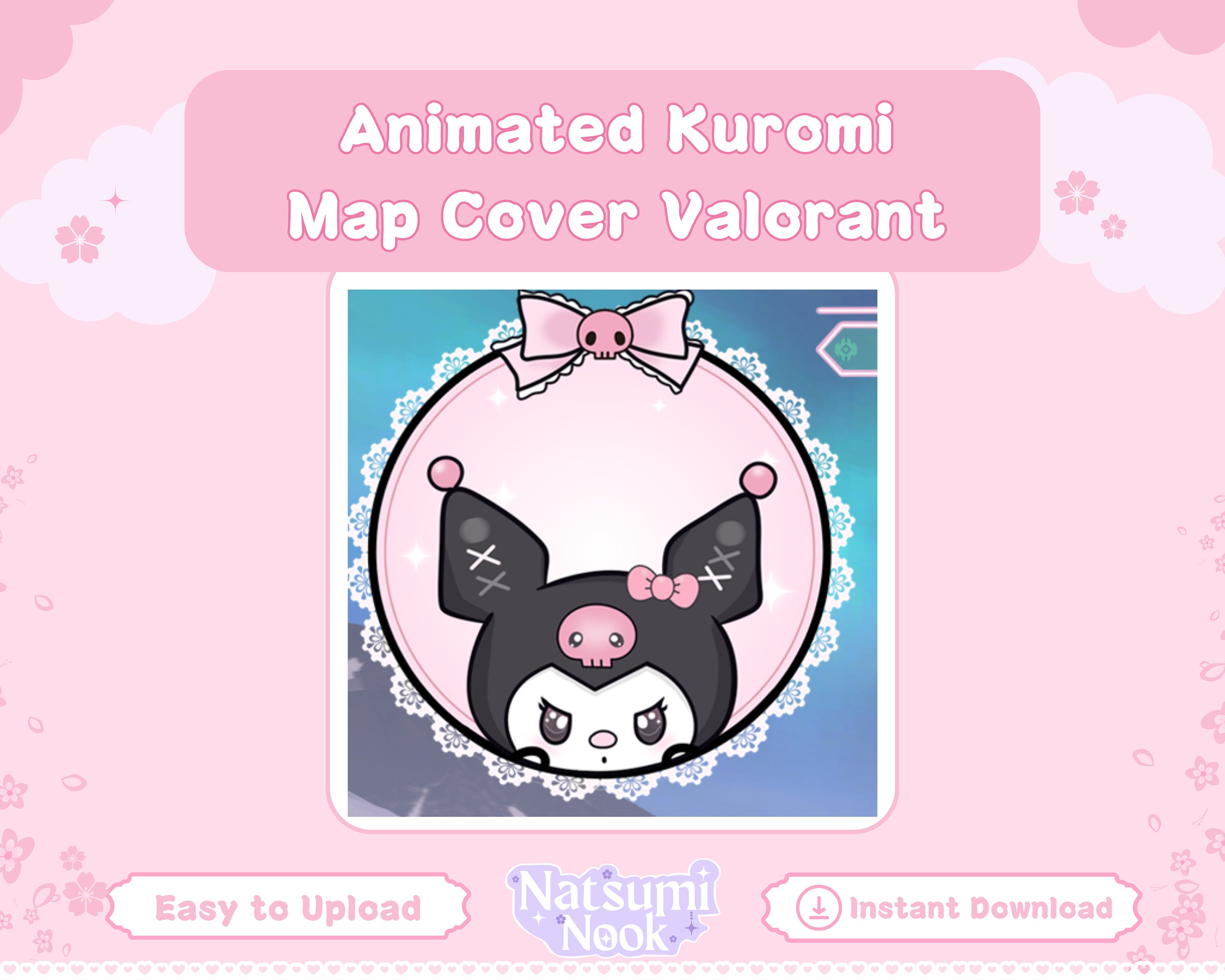 Animated Kurochan Valorant Map Cover Moon Purple Stream Overlay Twitch ...