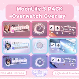Lily Moon Overwatch Stream Overlay 3-Pack: Customizable HUD (Digital Download)