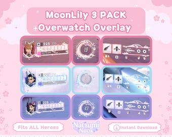 Lily Moon Overwatch Stream Overlay 3-Pack: Customizable HUD (Digital Download)