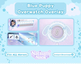 Blue Puppy Mercy Overwatch Overlay - Twitch Stream HUD (Digital Download)