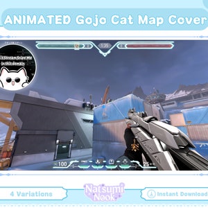 Superposición/HUD de Valorant con el gato Gojo Satoru ANIMADO, superposición de transmisión de Valorant personalizable, HUD de Valorant, Twitch, OBS, YouTube y gestos de Valorant