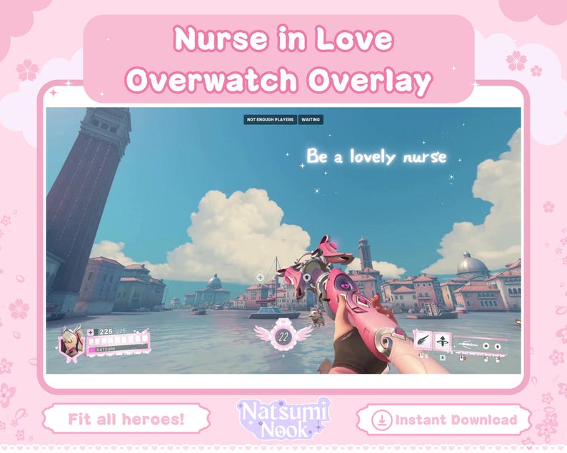 Nurse Mercy Overwatch Stream Overlay: Customizable HUD, Emotes (digital ...