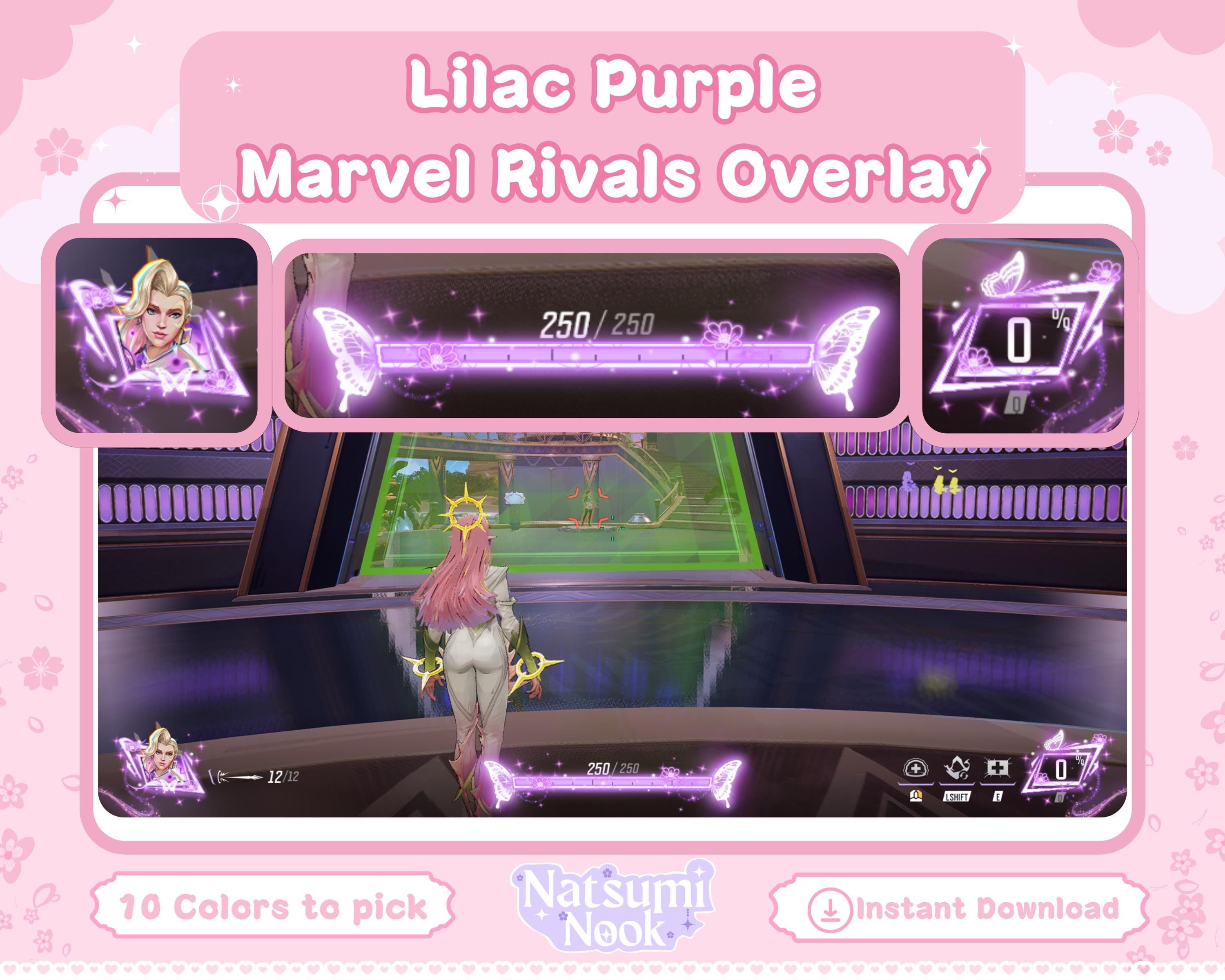 Lilac Purple Butterfly Marvel Rivals Stream Overlay (digital