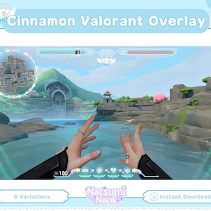 Cinnamon Star Party Valorant Overlay | HUD Customizable Valorant Game | Blue Cute Stream Overlay Twitch OBS YouTube | Valo