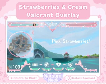Superposición de transmisión de Valorant de Fresas y Crema: HUD personalizable (descarga digital)
