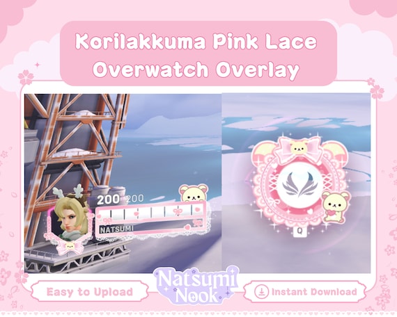 Baby Bear Lace Overwatch Overlay | Cute Pink Stream HUD (Digital Download)