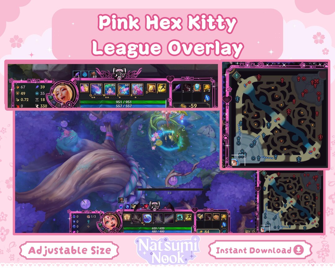 Pink Hex Kitty League of Legends Stream Overlay or Hudsight Crosshair ...