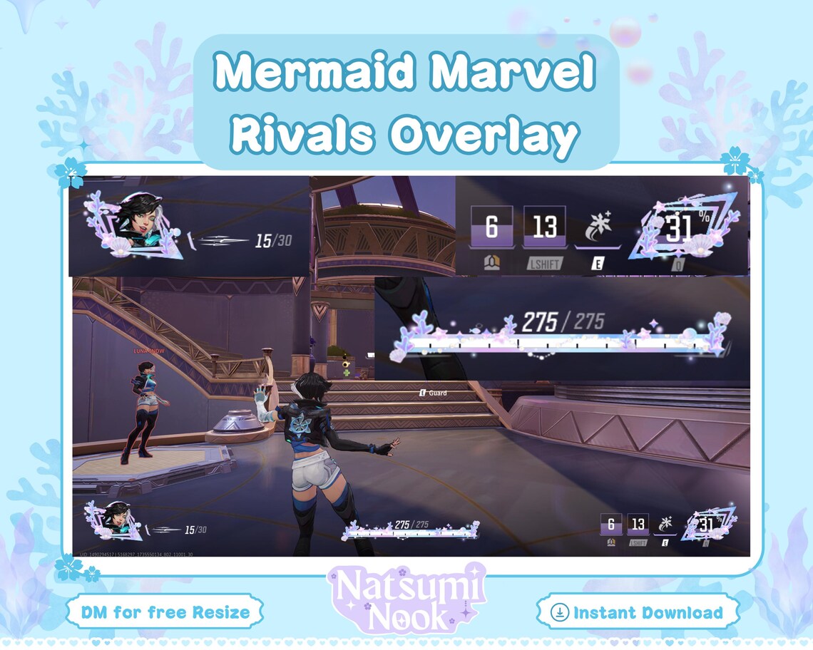 Marvel Rivals Hud Layout Mermaid Lace Marvel Rivals Stream Overlay | Customizable HUD (digital ...