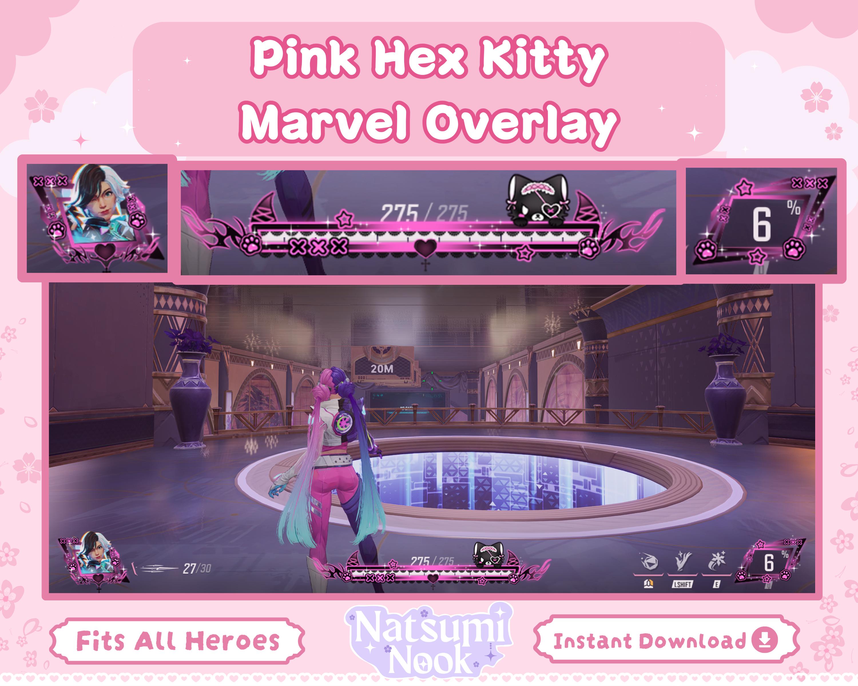 Marvel Rivals Hud Layout Pink Hex Kitty Marvel Rivals Stream Overlay | Customizable HUD (digital ...