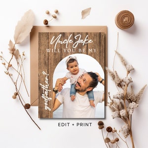 Cartão de proposta de padrinho para impressão, proposta de padrinho personalizada, cartão de padrinho de afilhado, padrinho para impressão, você quer ser meu padrinho?