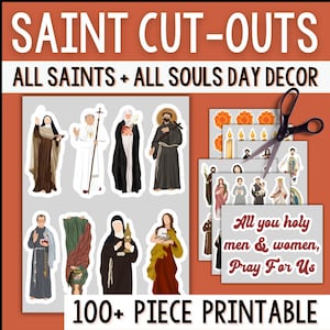 Printable Saint Decor, Catholic Decor, All Hallows Eve Decor, All Saints  Craft, All Souls, Catholic Homeschool Activity Catholic Halloween