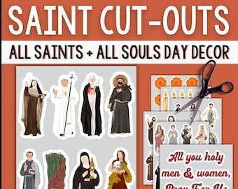 Printable Saint Decor, Catholic Decor, All Hallows Eve Decor, All Saints  Craft, All Souls, Catholic Homeschool Activity Catholic Halloween