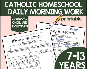 Catholic Homeschool Activity, Catholic Reflection For Kids, Catholic Homeschool Lesson, Catholic Homework Homeschool Printable Kids Activity
