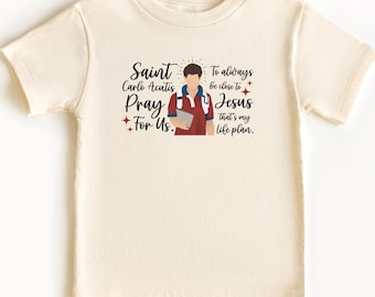 TODDLER Saint Carlo Acutis Shirt, Catholic Shirt, Saint Shirt, Catholic Gift, St Carlo Acutis Shirt, Eucharist Shirt, Catholic Kids Shirt