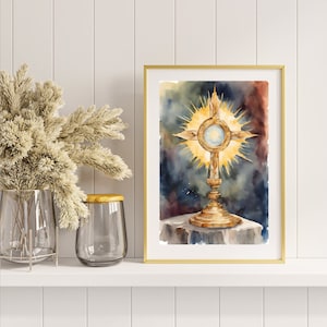 Monstrance Wall Art PRINTABLE, Catholic Wall Art, Eucharist Poster Print, Catholic Decor, Catholic Art Printable Poster Monstrance Poster