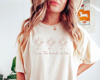 Bread of Life Catholic Shirt, Eucharist Shirt, Monstrance Shirt, Catholic Gift, Catholic Women Shirt, RCIA Gift, Catholic Apparel