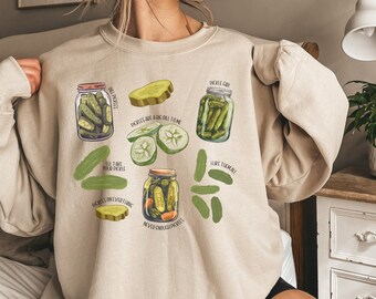 Pickle Sweatshirt, Pickle Lover Gift, Pickle Gift, Pickle Shirt, Funny Pickle Gift, Vintage Pickles, Gift For Her, Womens Sweatshirt
