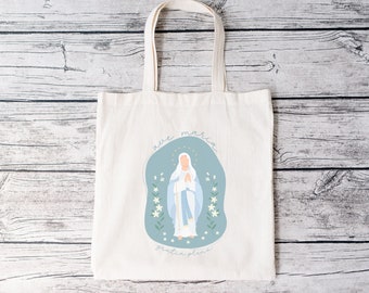 Catholic Gifts Tote Bag For Mass Marian Devotion Gift Blessed Mother Gift For Mothers Day Catholic Grandma Gifts Mass Bag Catholic Teacher