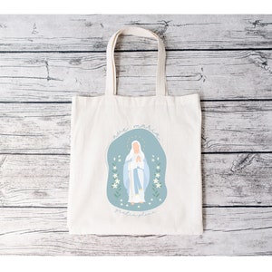 Catholic Gifts Tote Bag For Mass Marian Devotion Gift Blessed Mother Gift For Mothers Day Catholic Grandma Gifts Mass Bag Catholic Teacher