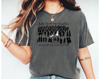 Christian Graphic TShirt, Scripture Verse Shirt, Bible Verse Shirt, Woman Touches Jesus Christian Shirt For Women, Jesus Shirt Faith Shirt