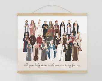 Catholic Saints Poster, Catholic Wall Art, Catholic Decor, Catholic Home Decor, Catholic Gift, Saint Wall Art, Saint Decor, Catholic Poster