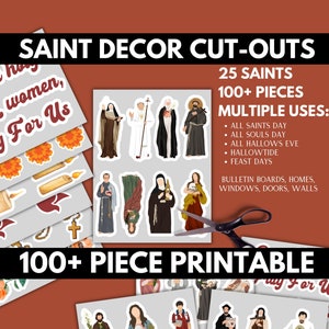 Printable Saint Decor, Catholic Decor, All Hallows Eve Decor, All Saints  Craft, All Souls, Catholic Homeschool Activity Catholic Halloween
