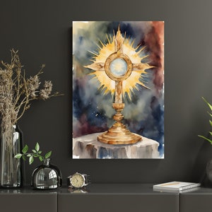 Monstrance Wall Art PRINTABLE, Catholic Wall Art, Eucharist Poster Print, Catholic Decor, Catholic Art Printable Poster Monstrance Poster