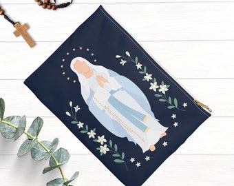 Rosary Pouch, Mary Gift, Catholic Gift, Blessed Mother Rosary Bag, Marian Devotion Gift, Gift For Mom, Grandma Gift, Confirmation Gift