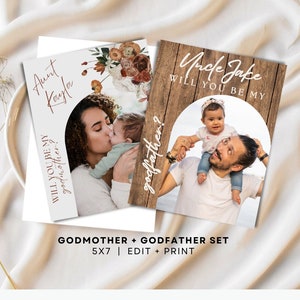 Tarjeta de propuesta de padrinos, propuesta de madrina personalizada, propuesta de padrino de un ahijado, tarjeta imprimible de madrina, pregunta de madrina