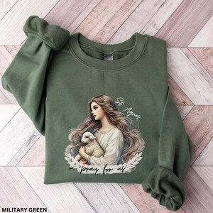 St. Agnes Sweatshirt, Catholic Saint Sweatshirt, Confirmation Saint Gift, Catholic Women Sweatshirt, St Agnes Gift