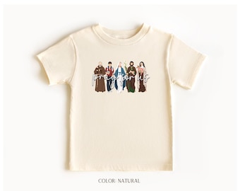 YOUTH Custom Saints Shirt For Kids, Catholic Saints Gift, Catholic Kids Shirt, Catholic Gift For Kids Catholic Shirt, Custom Catholic Gift