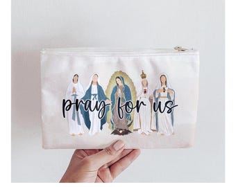Mother Mary Rosary Pouch, Blessed Mother Pouch, Virgin Mary Gift, Catholic Gift, Marian Devotion Gift, Catholic Mom Gift Catholic Women Gift