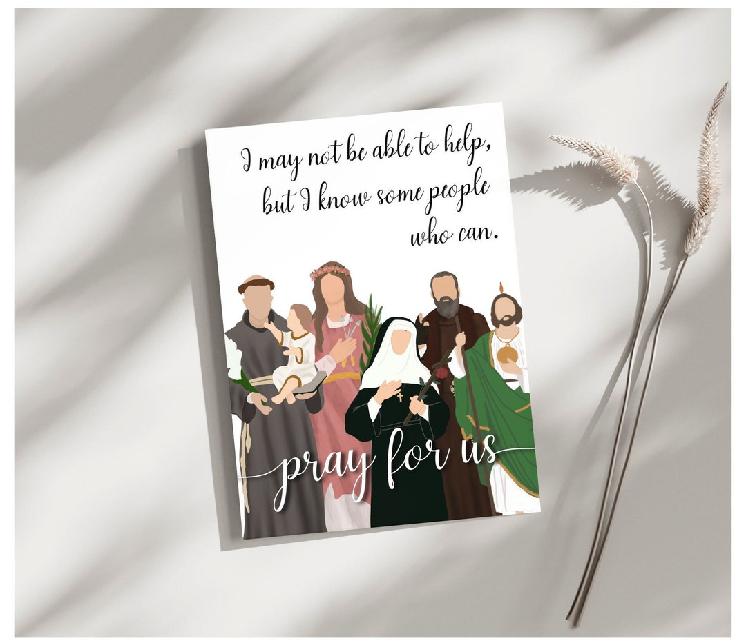 Catholic Printable Saint Card, Patron Saints of Healing, Prayer for