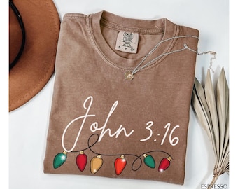 Cute Christmas Shirt, Religious Christmas, Catholic Christmas Shirt, Jesus Shirt, Catholic Women, John 3:16 Catholic Teacher Xmas Shirt