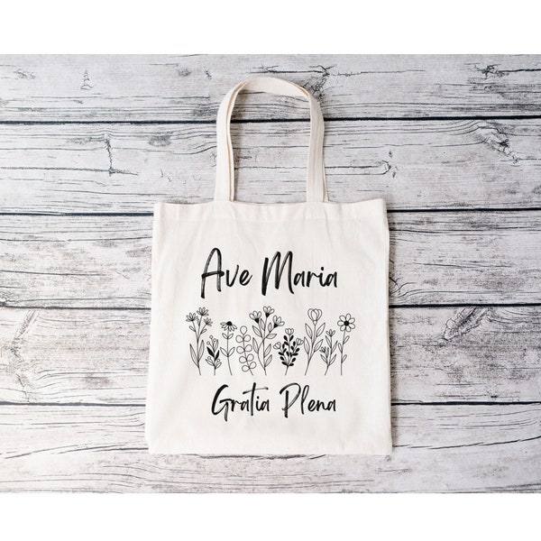 Catholic Gifts Tote Bag For Mass Marian Devotion Gift Blessed Mother Gift For Mothers Day Catholic Grandma Gifts Mass Bag Catholic Teacher