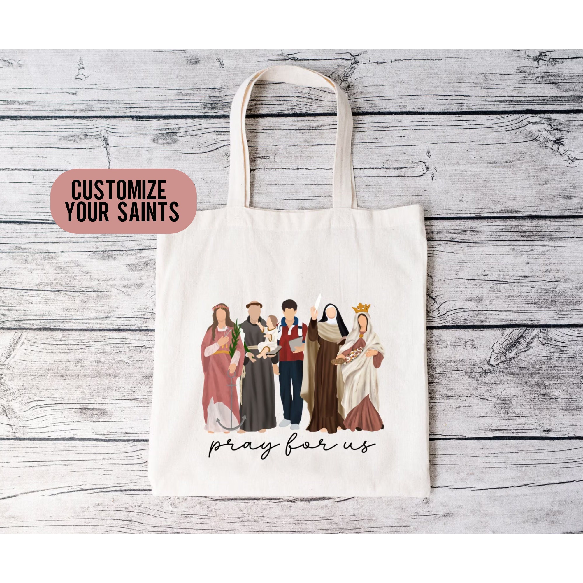 Custom Catholic Saints Bag, Catholic Saint Gift, Catholic Tote Bag For Mass, Mass Bag, Catholic Gifts, Gift For Mom, Saint Gift
