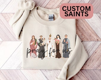Custom Saints Sweatshirt, Catholic Saints Gift, Catholic Sweatshirt, Catholic Gift For Women, Catholic Shirt, Custom Catholic Gift