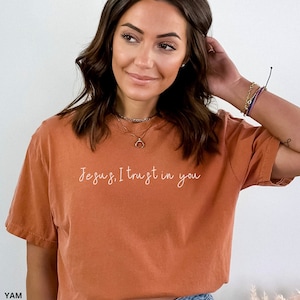 Jesus I Trust in You Catholic Shirt, Divine Mercy Shirt, Catholic Gift, Catholic Women Shirt, RCIA Gift, Catholic Apparel, Catholic Women