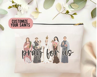 Custom Saint Rosary Pouch, Catholic Gift, Catholic Saint Gift, Catholic Pouch, RCIA Gift, Catholic Gift For Friend, Catholic Mom Gift