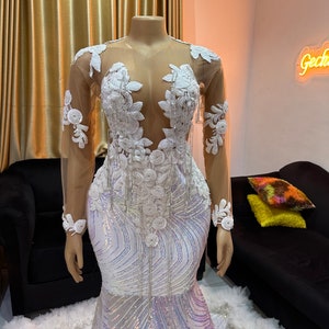 Erica White Lace Mermaid Midi Dress